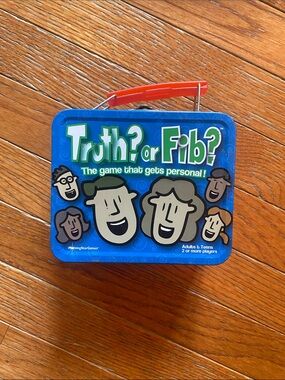 Truth? or Fib? Travel Card Game - Blue Tin
